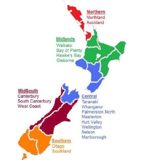 NZCCCN areas for national committee membership