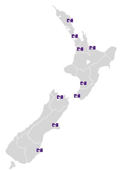 Map of NZNO offices